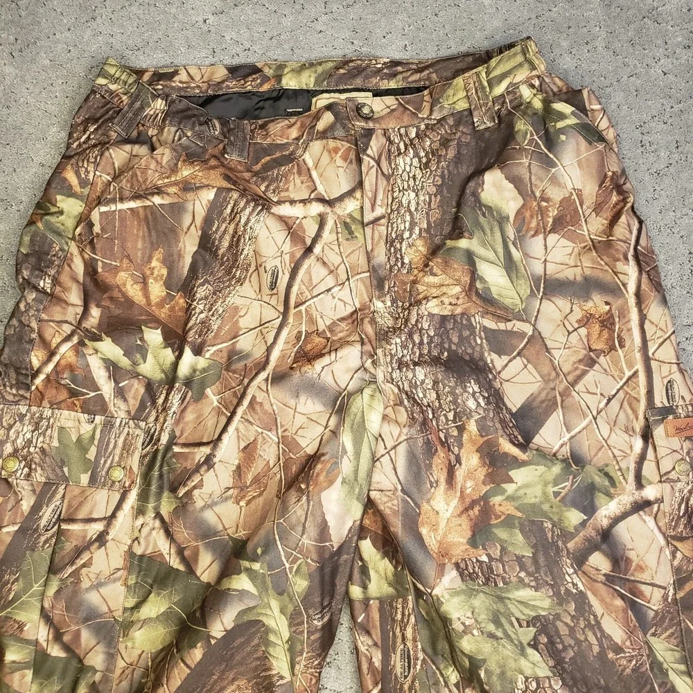 Woolrich Pants Mens XL Camo Cargo Realtree Hardwoods Green Snap Ankles Hunting